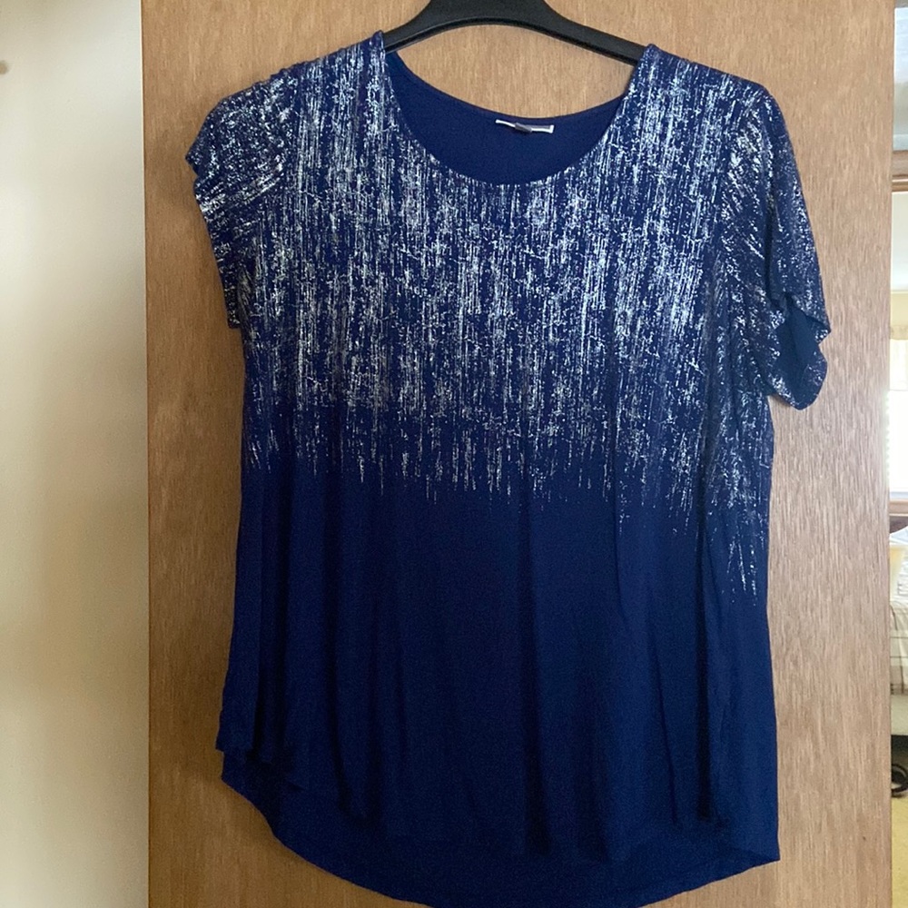 Blue blouse with silver